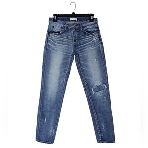 Moussy Vintage High Rise‎ Skinny Leg Blue Distressed Jeans 26 Preowned